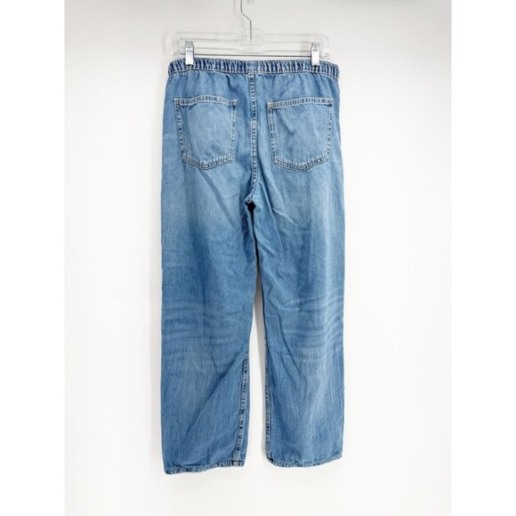 zara denim chambray loose fit drawstring jean pants US4 - Picture 3 of 6